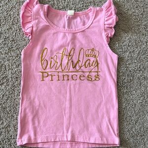 Pink Birthday Princess Kids Top